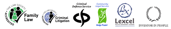 Lexcel, Family Law, Criminal Litigation, Community Legal Service Criminal Defence Service and Investor in People logos