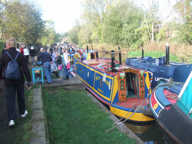 colourful canal boats, Stourbridge canal arm