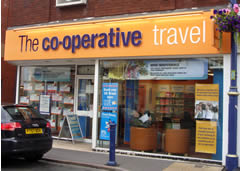 Outside the Stourbridge  Co-op Travel Store