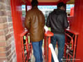 Old turnstiles, new coat of paint