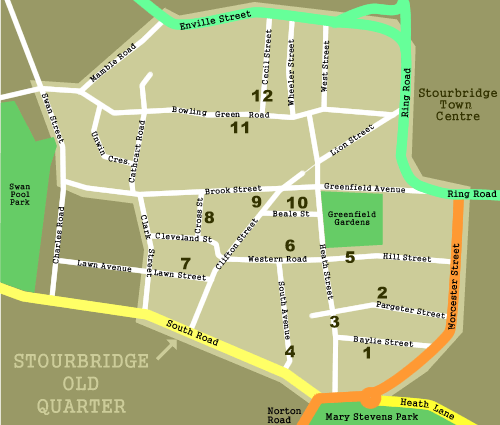 Map of the Stourbridge Old Quarter