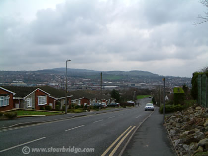 View of Clent and Wychbury Hill from Woods Lane, Amblecote, Stourbridge