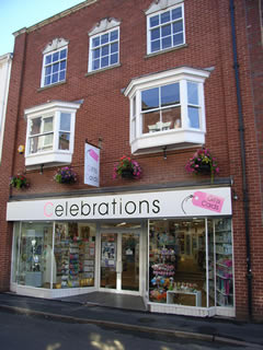 Outside view of Celebrations card and gift store