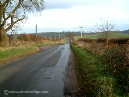 Whittington Hall Lane - looking towards Stourbridge